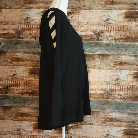 Twenty Second black hoodie with arm cutouts 1X - Picture 2 of 11